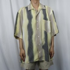 画像2: 90's EQUILIBRIO ITALY製 総柄 オープンカラーシャツ XL (2)