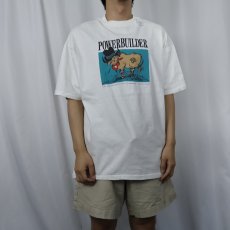 画像2: 90's "POWERBUILDER" 牛イラストTシャツ XL (2)