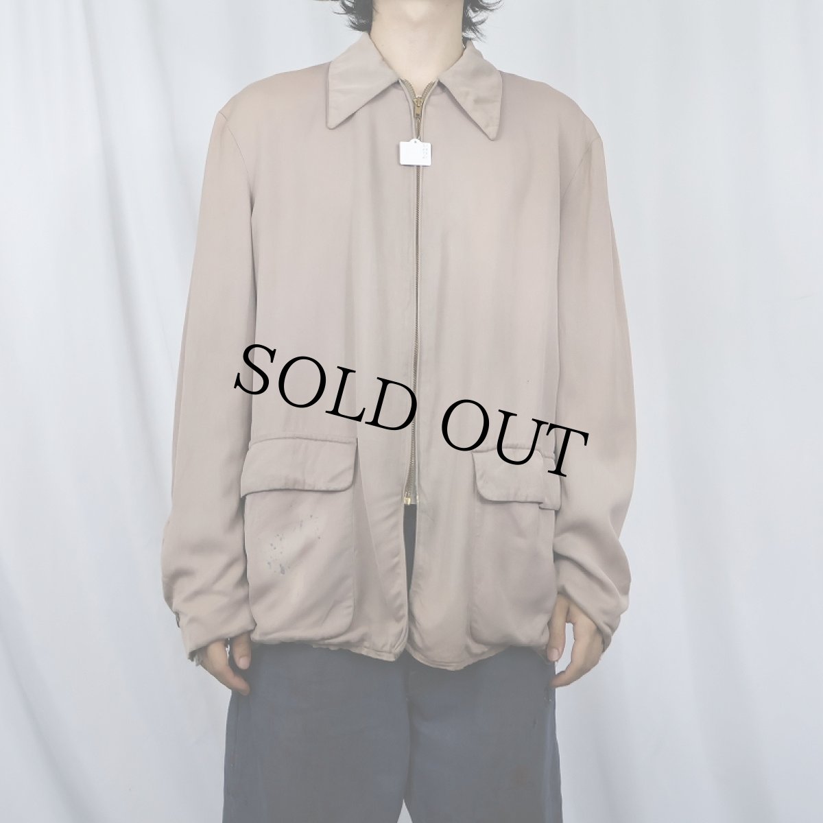 画像2: 50〜60's レーヨンギャバジンジャケット (2)