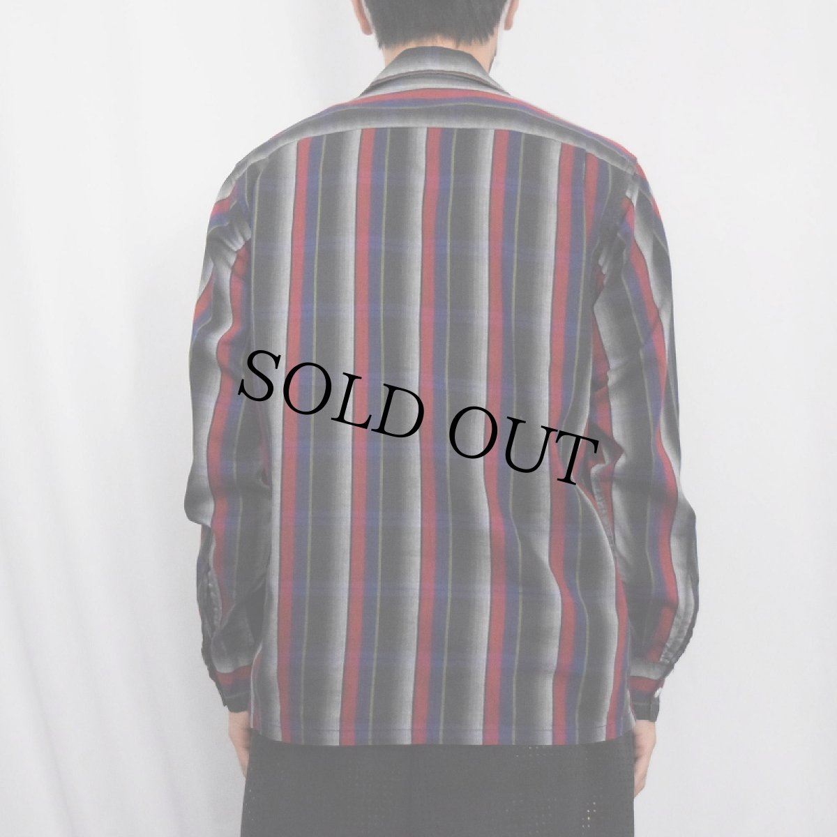 画像3: 50〜60's オンブレーストライプ柄 オープンカラーシャツ (3)