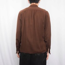 画像4: 50's Pilglim レーヨンギャバジン フルジップオープンカラーシャツ 14 S 14 1/2 (4)