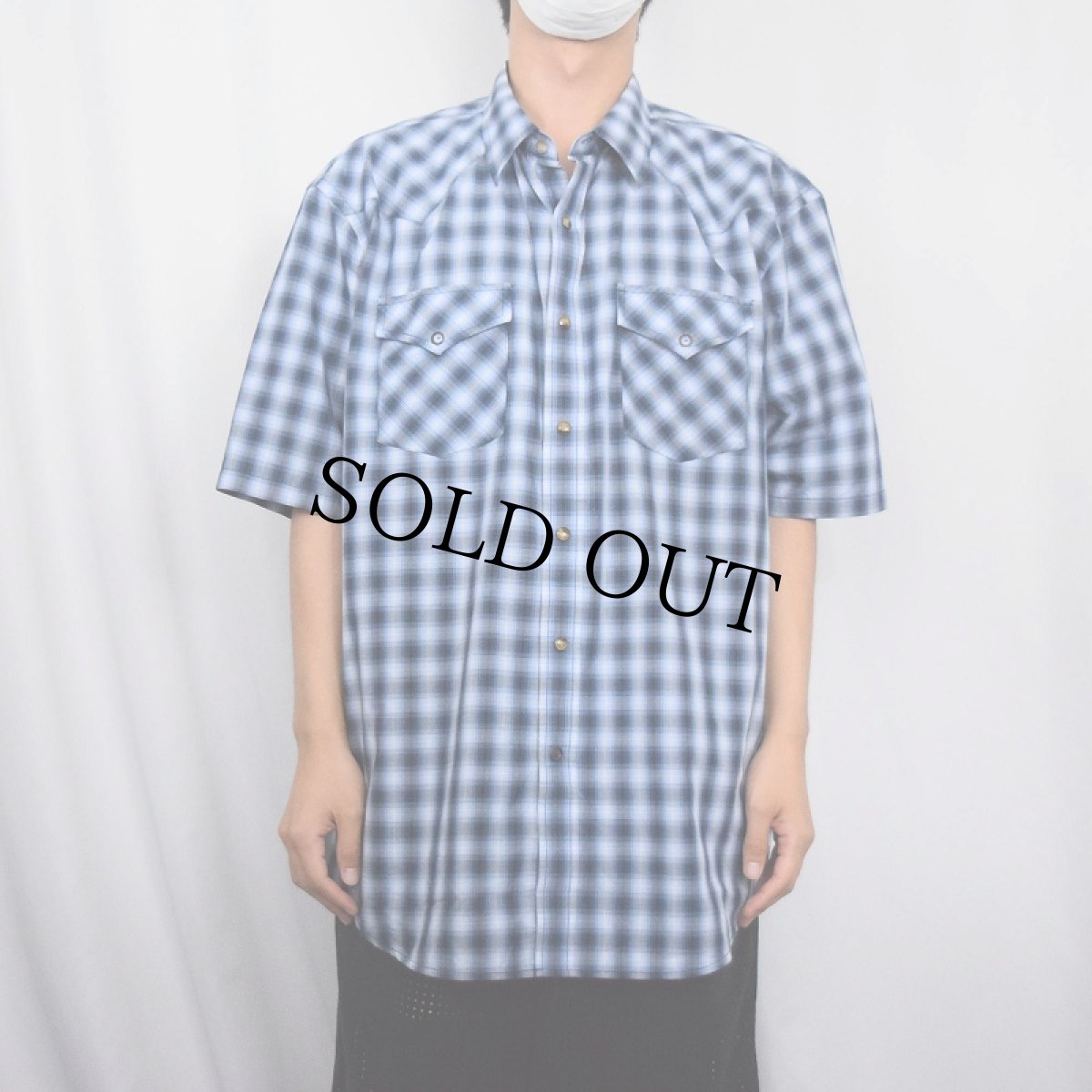 画像2: PENDLETON オンブレーチェック柄 ウエスタンシャツ XL (2)