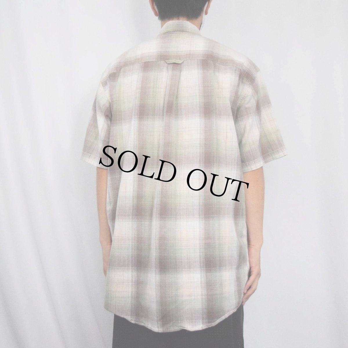 画像3: PENDLETON オンブレーチェック柄 コットンボタンダウンシャツ L (3)