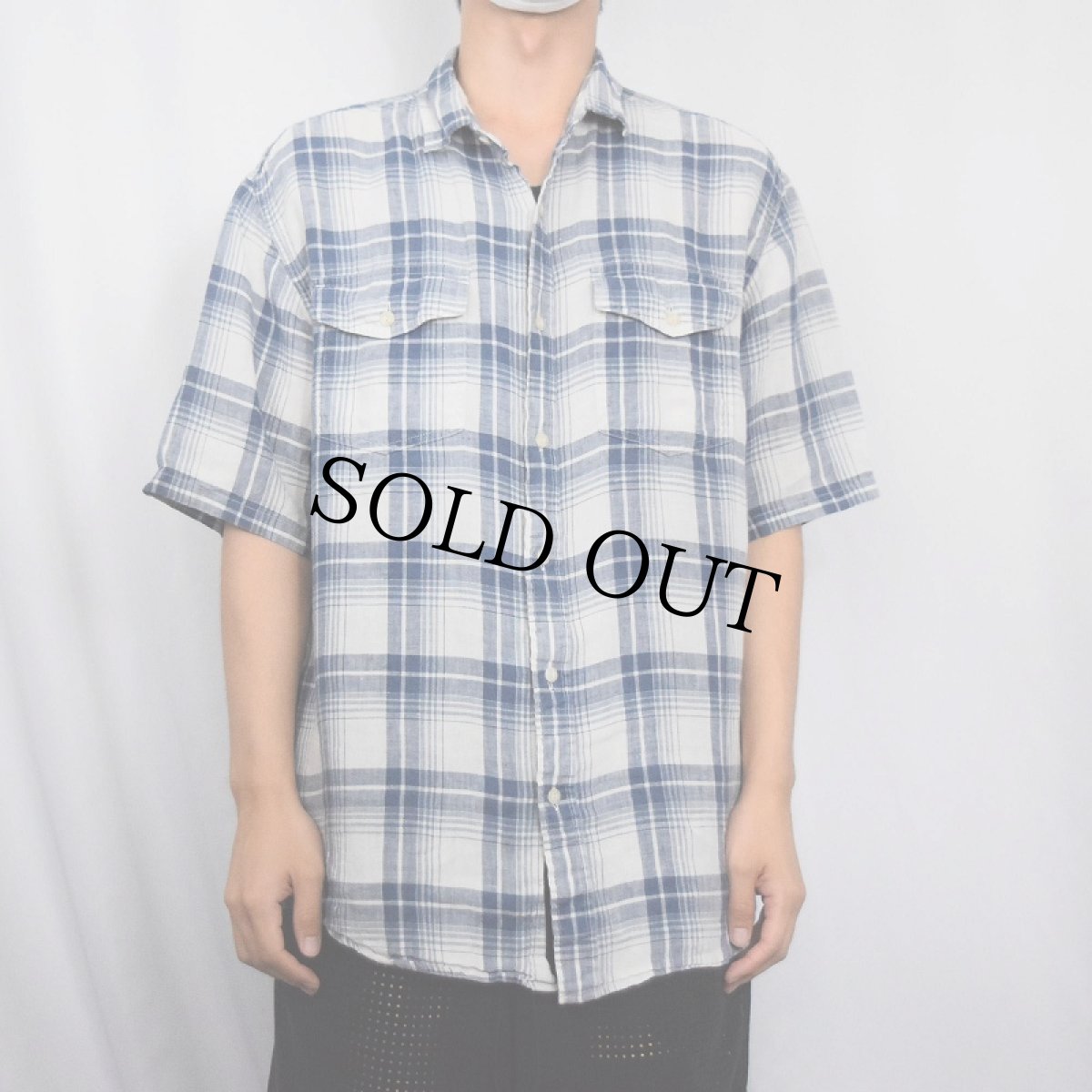 画像2: PENDLETON "MALONE" チェック柄 リネンシャツ L (2)