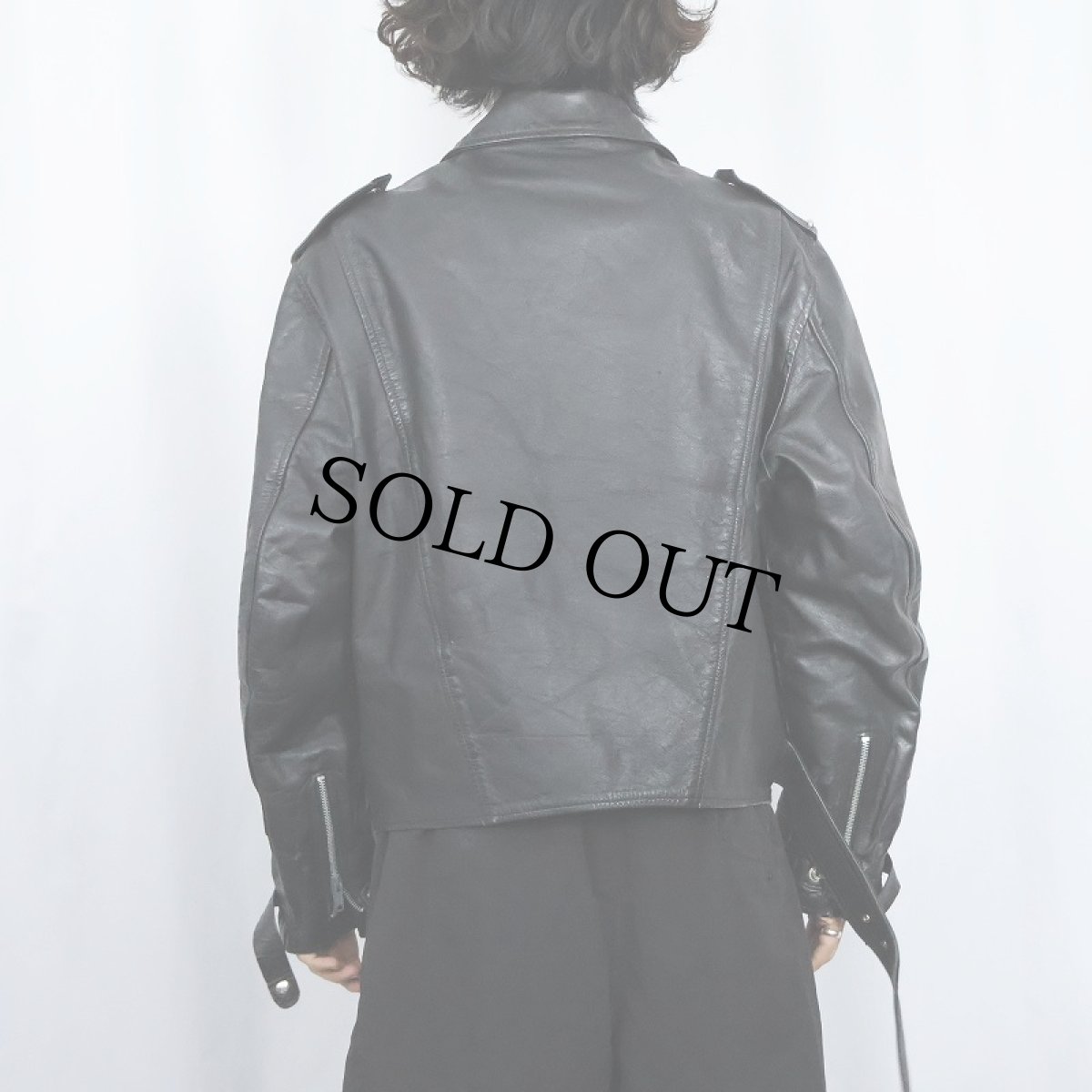 画像3: 70〜80's レザーダブルライダースジャケット BLACK (3)