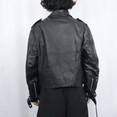 画像3: 70〜80's レザーダブルライダースジャケット BLACK (3)