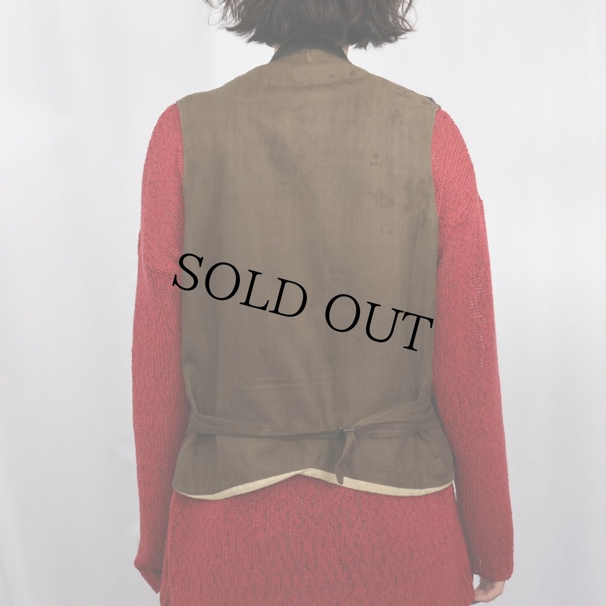 画像4: VINTAGE ドット柄 針刺しシンチバック ジレベスト  (4)