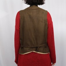 画像4: VINTAGE ドット柄 針刺しシンチバック ジレベスト  (4)