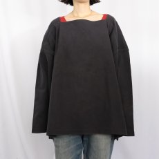 画像2: 80's KIKIT スクエアネック コットンプルオーバーカットソー BLACK 3X (2)
