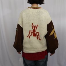 画像4: 民族柄 ウールニットセーター  (4)