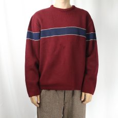 画像2: 50〜60's AVALANCHE by LASLEY-SEATTLE ラインデザイン ウールニットセーター L (2)