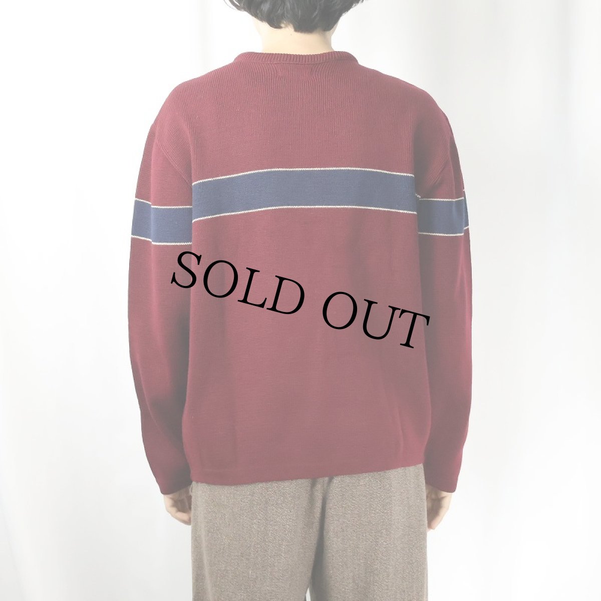 画像3: 50〜60's AVALANCHE by LASLEY-SEATTLE ラインデザイン ウールニットセーター L (3)