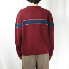 画像3: 50〜60's AVALANCHE by LASLEY-SEATTLE ラインデザイン ウールニットセーター L (3)