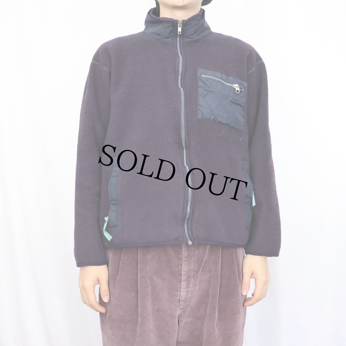 画像2: 90's Patagonia USA製 フリースジップジャケット NAVY L (2)