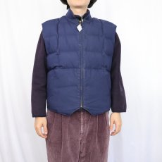 画像3: 90's Eddie Bauer リバーシブル キルティングダウンベスト NAVY × YELLOW M (3)