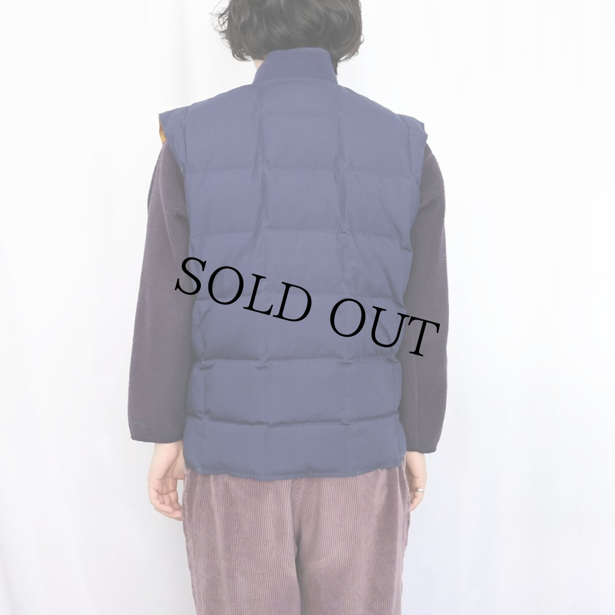 画像4: 90's Eddie Bauer リバーシブル キルティングダウンベスト NAVY × YELLOW M (4)