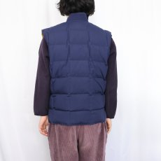 画像4: 90's Eddie Bauer リバーシブル キルティングダウンベスト NAVY × YELLOW M (4)