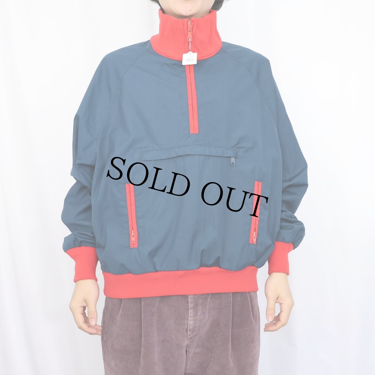 画像2: 80's L.L.Bean USA製 ソフトシェルプルオーバージャケット NAVY XL (2)