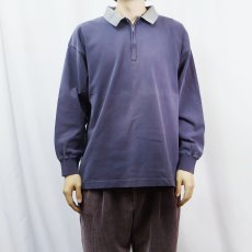 画像2: 90's GAP ハーフジップ プルオーバーシャツ NAVY S (2)