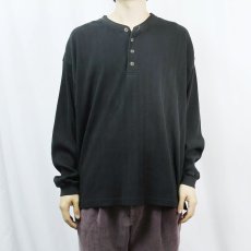 画像2: 90's GAP ヘンリーネック リブロンT BLACK  (2)