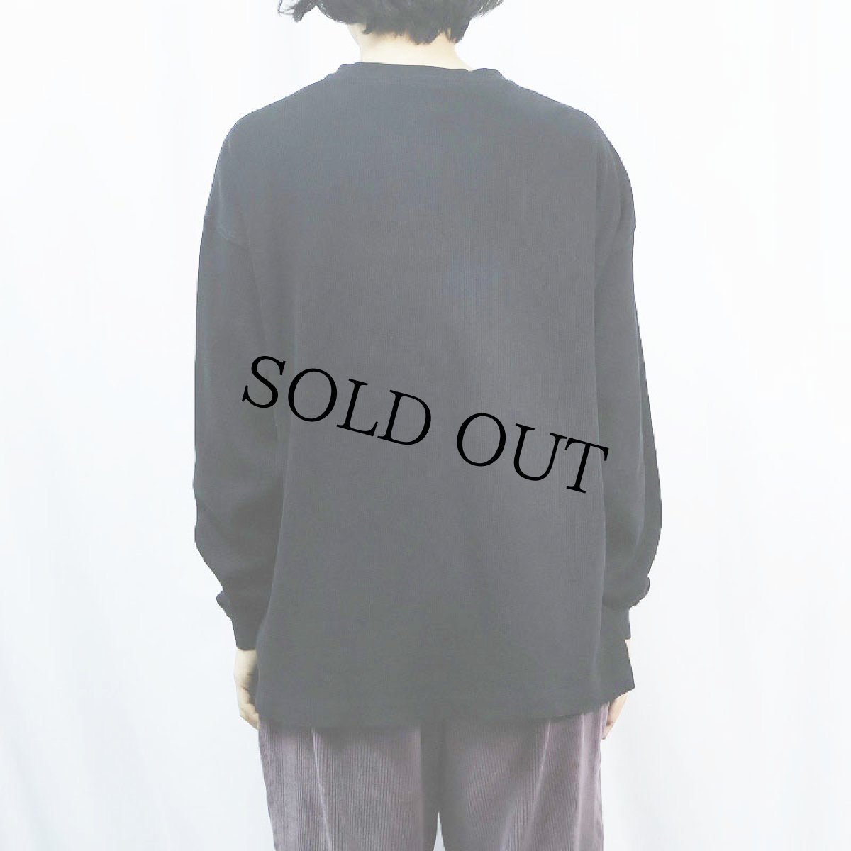 画像3: 90's GAP ヘンリーネック リブロンT BLACK  (3)