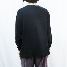 画像3: 90's GAP ヘンリーネック リブロンT BLACK  (3)