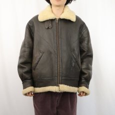 画像2: 80's〜 ORIGINAL SHEARLING "B-3 TYPE" ムートンフライトジャケット  (2)