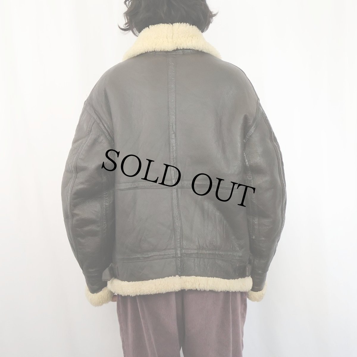 画像3: 80's〜 ORIGINAL SHEARLING "B-3 TYPE" ムートンフライトジャケット  (3)