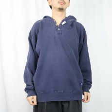 画像2: 90's RUSSELL ATHLETIC USA製 "HIGH COTTON" ヘンリーネックスウェットフーディー NAVY XL (2)