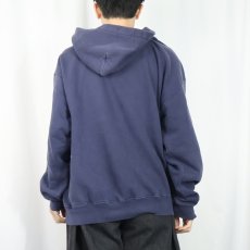 画像3: 90's RUSSELL ATHLETIC USA製 "HIGH COTTON" ヘンリーネックスウェットフーディー NAVY XL (3)