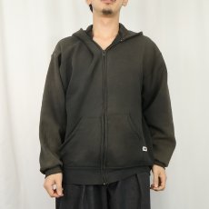 画像2: 90's RUSSELL ATHLETIC USA製 スウェットジップパーカー BLACK L (2)