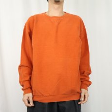 画像2: 90's LANDS'END USA製 前V 鹿の子スウェット L (2)