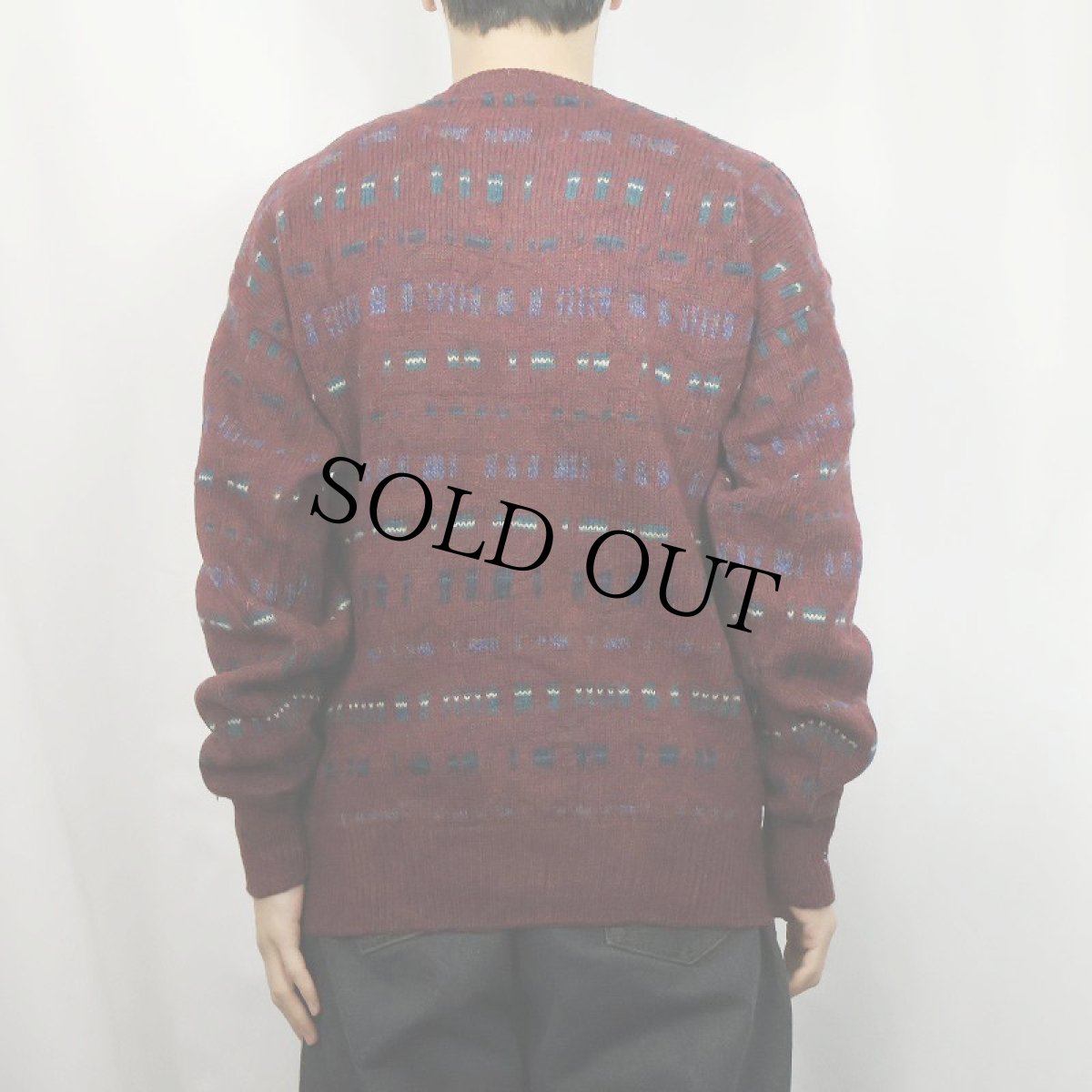 画像3: 70's PENDLETON LOBO 総柄 ウールニットセーター M (3)