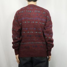 画像3: 70's PENDLETON LOBO 総柄 ウールニットセーター M (3)