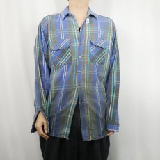 画像2: 90's FIVE BROTHER チェック柄 ヘビーネルシャツ L (2)