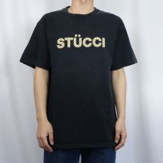 画像2: 90's STUSSY USA製 "STUCCI" パロディプリントTシャツ BLACK L (2)