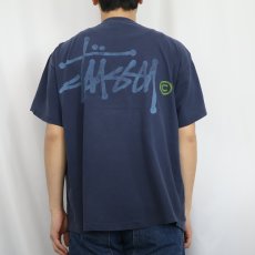 画像4: 90's STUSSY USA製 ロゴプリントTシャツ NAVY XL (4)