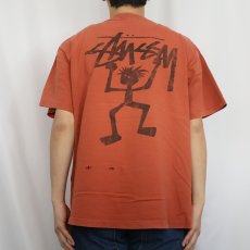 画像4: 80's STUSSY USA製 シャドーマンプリントTシャツ XL (4)