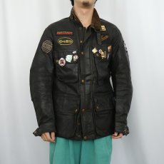 画像3: 50's Belstaff TRIAL MASTER "Checker-Flag" ワッペン×ピンズ カスタム オイルドジャケット (3)