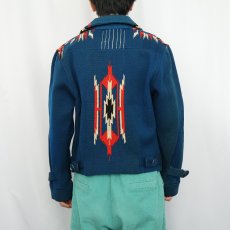 画像4: 40's CHIMAYO BLANKET by GANS CRAFT チマヨジャケット SIZE40 (4)