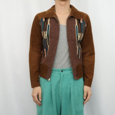 画像3: 30's CHIMAYO BLANKET by GANS CRAFT コーデュロイ切り替え チマヨジャケット SIZE38 (3)