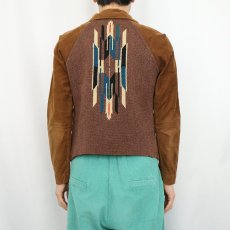 画像4: 30's CHIMAYO BLANKET by GANS CRAFT コーデュロイ切り替え チマヨジャケット SIZE38 (4)