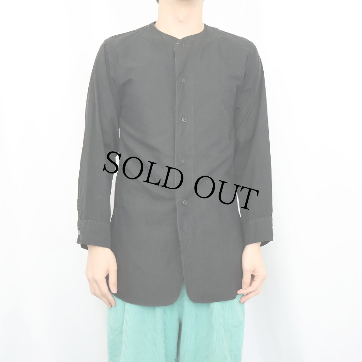 画像3: 〜30's Em-Row コットンベースボールシャツ BLACK (3)