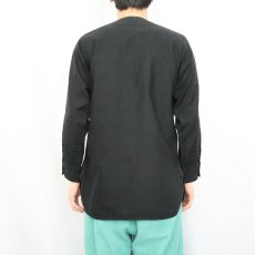 画像4: 〜30's Em-Row コットンベースボールシャツ BLACK (4)
