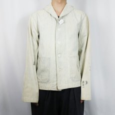 画像3: 40's U.S.NAVY ステンシル入り＆チェンジボタン ショールカラー プリズナーカバーオール (3)