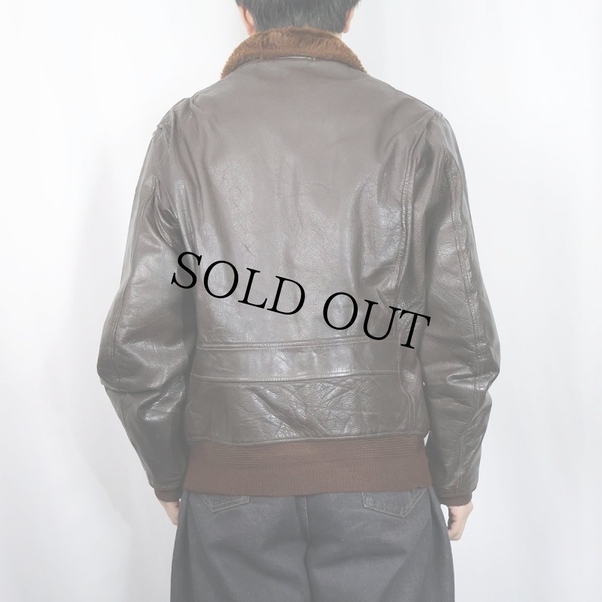 画像3: 〜50's U.S.NAVY G-1 "CIVILIAN MODEL" レザーフライトジャケット SIZE42 (3)