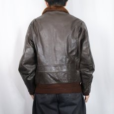 画像3: 〜50's U.S.NAVY G-1 "CIVILIAN MODEL" レザーフライトジャケット SIZE42 (3)