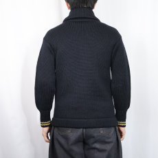 画像4: 30's USMA "WEST POINT" ショールカラー レタードニットカーディガン BLACK (4)