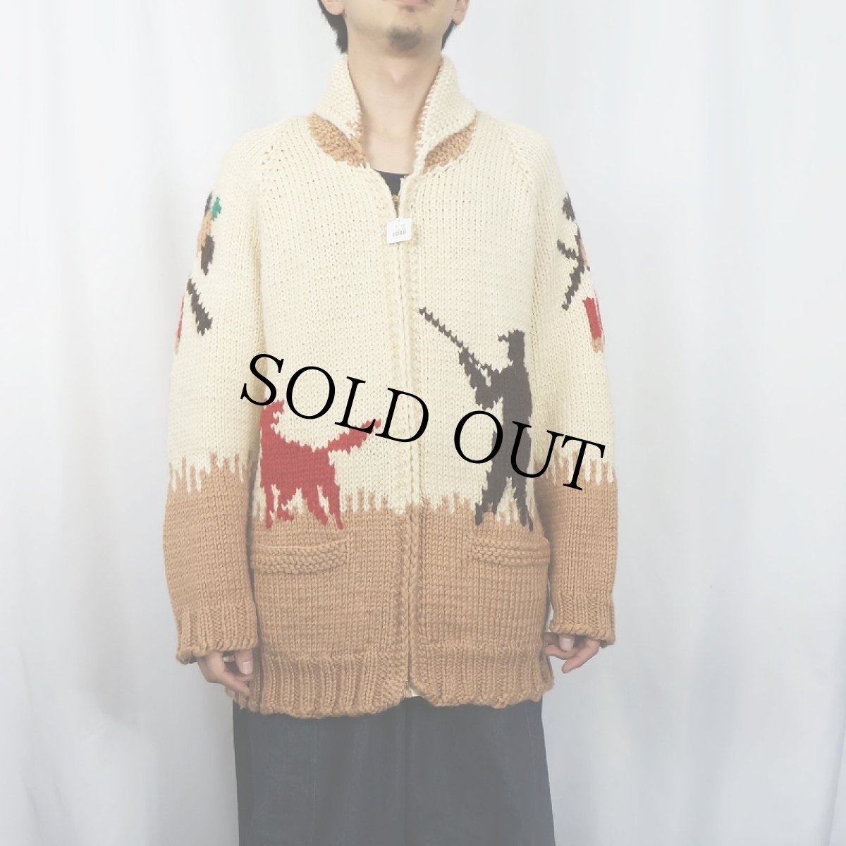 画像3: 70's ハンター柄 カウチンニットジャケット (3)