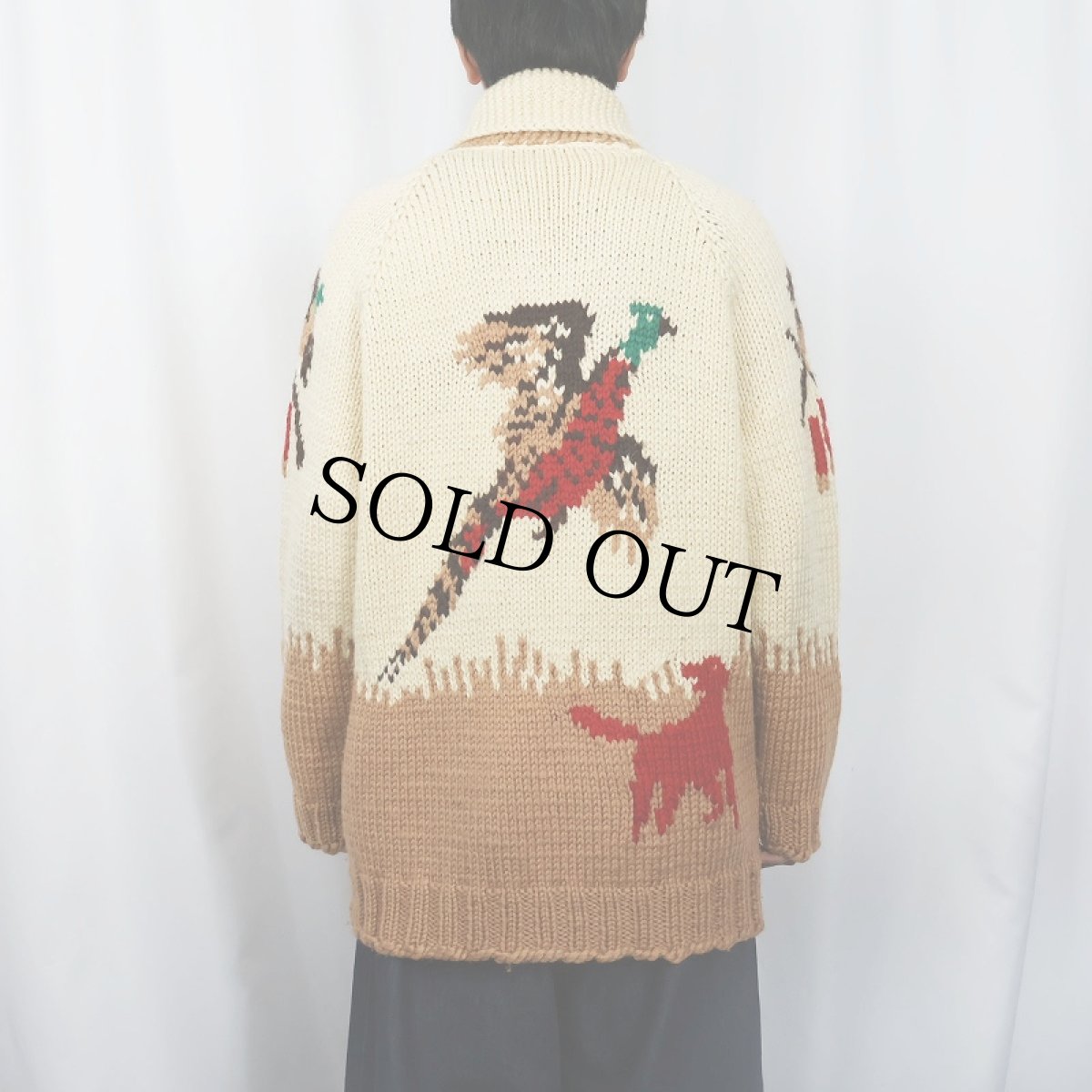 画像4: 70's ハンター柄 カウチンニットジャケット (4)